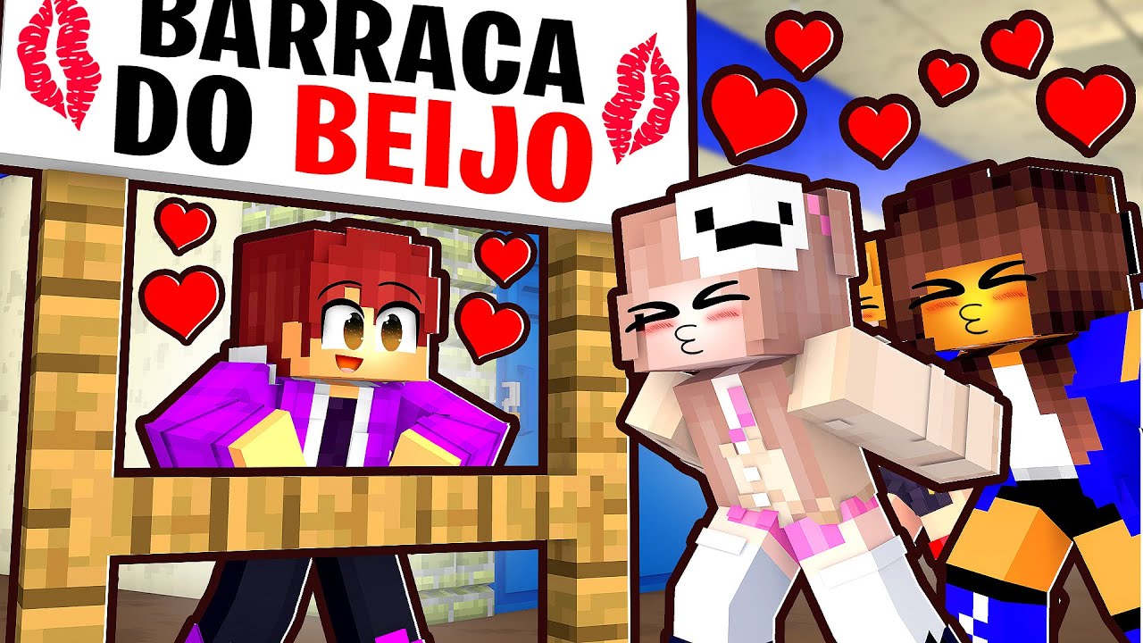 O GAROTO POPULAR da ESCOLA abriu uma BARRACA DO BEIJO no Minecraft