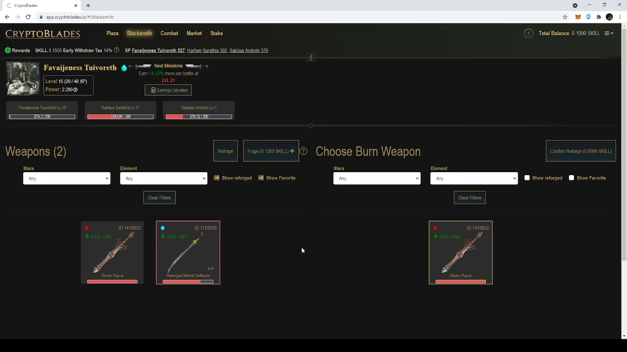 CryptoBlades - Como fazer REFORGE!