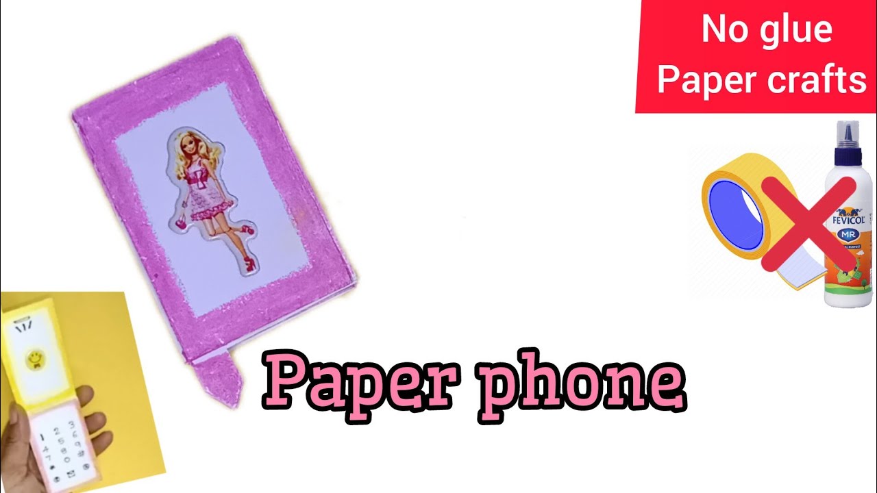 Paper phone making without glue || no glue paper crafts || ORIGAMI PHONE || simple paper crafts