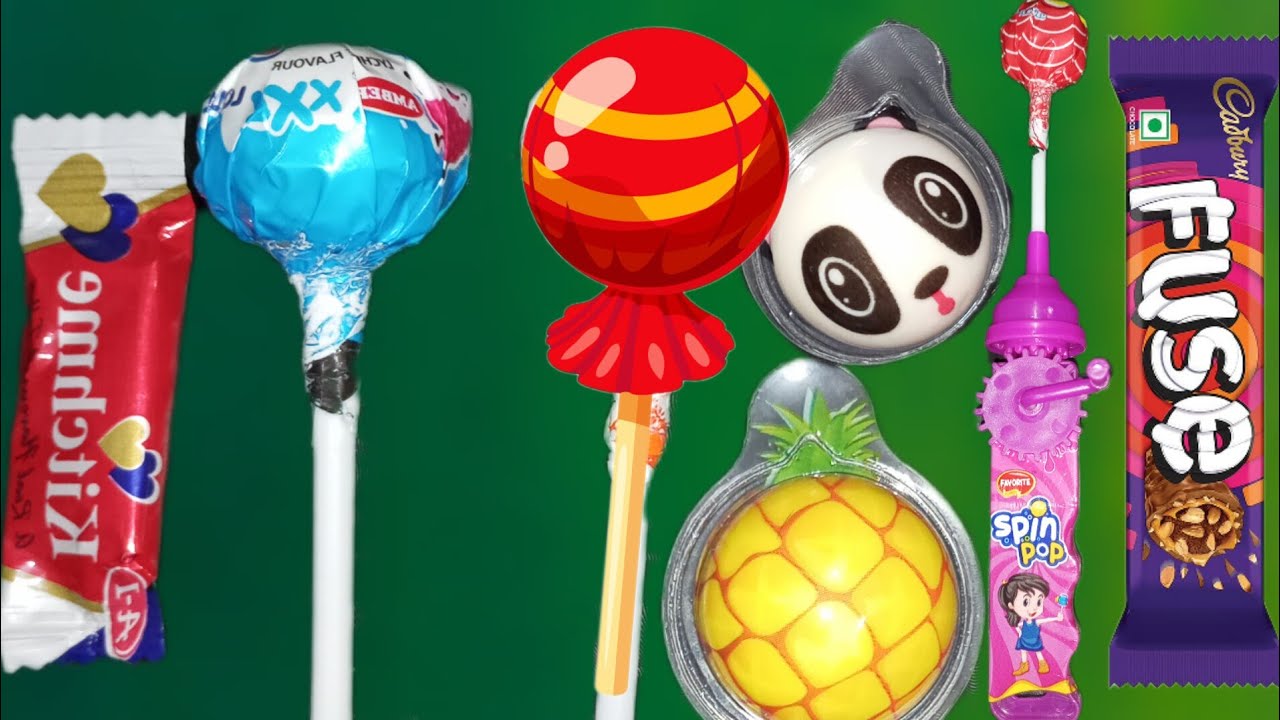 Satisfying video ASMR lollipops candy and chocolate unboxing video Asmr opening video candy cutting