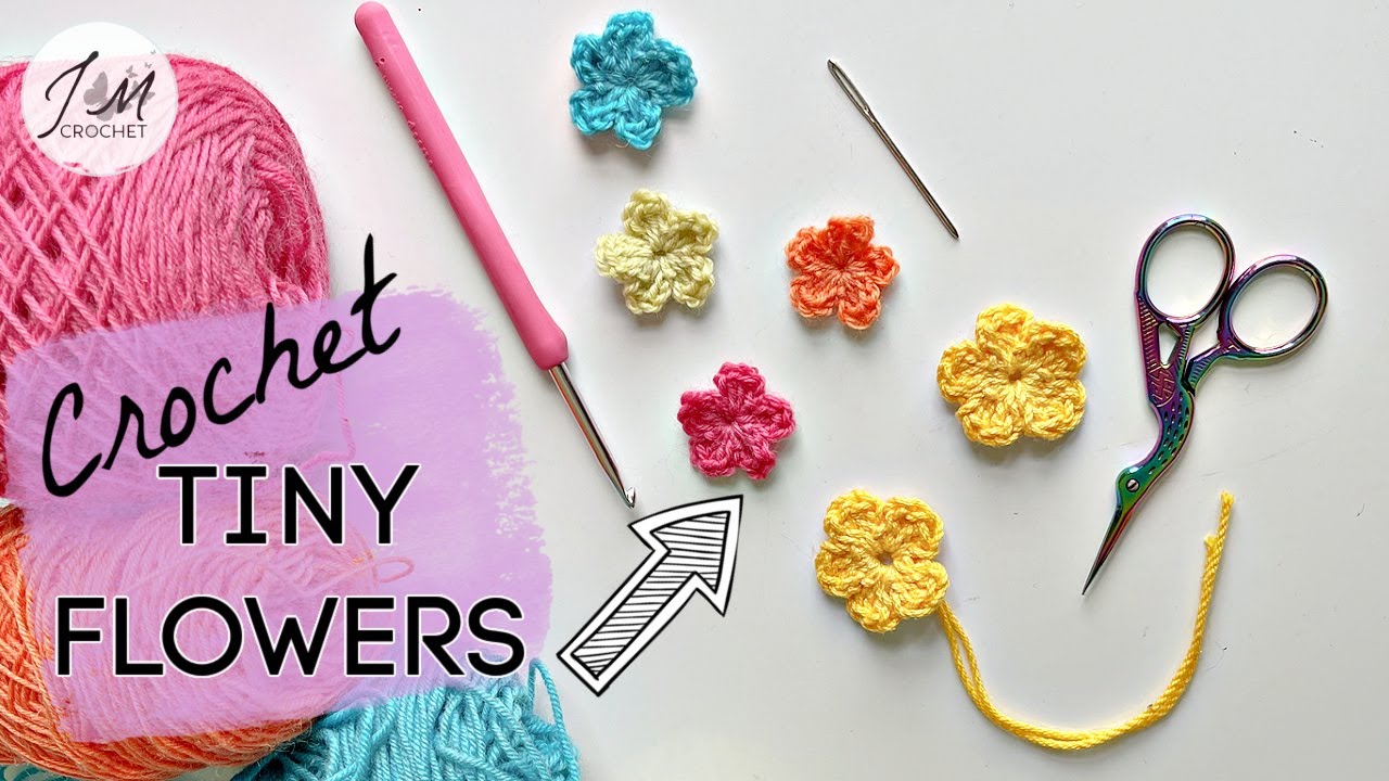 How to Crochet a Simple & Easy Flower For Beginners | Cute Small Crochet Flowers #crochetflower #diy