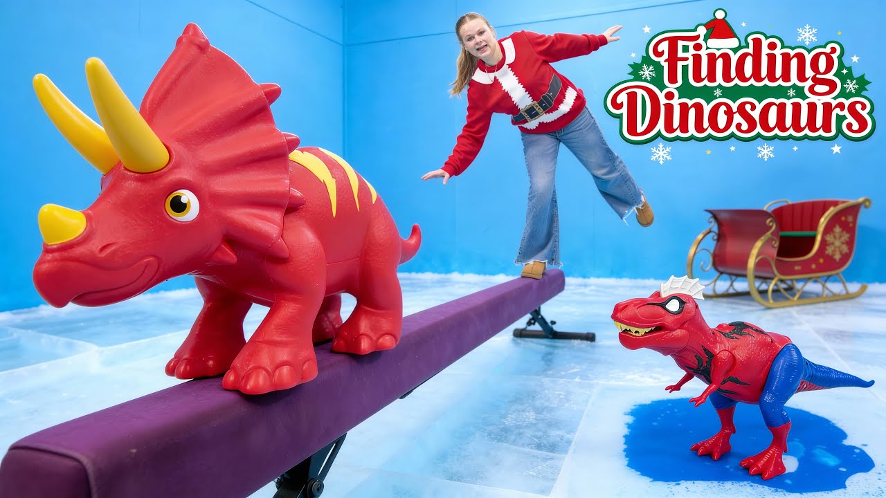 Assistant & Dogs Waffles and Waggles Find the Christmas Dinosaurs!