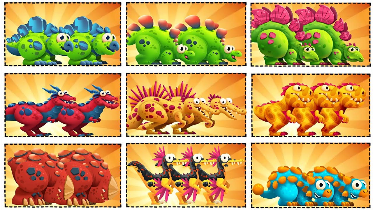 ALL DINOSOUR POWER-UP MAX LEVEL UPGRADING Dino Bash 2