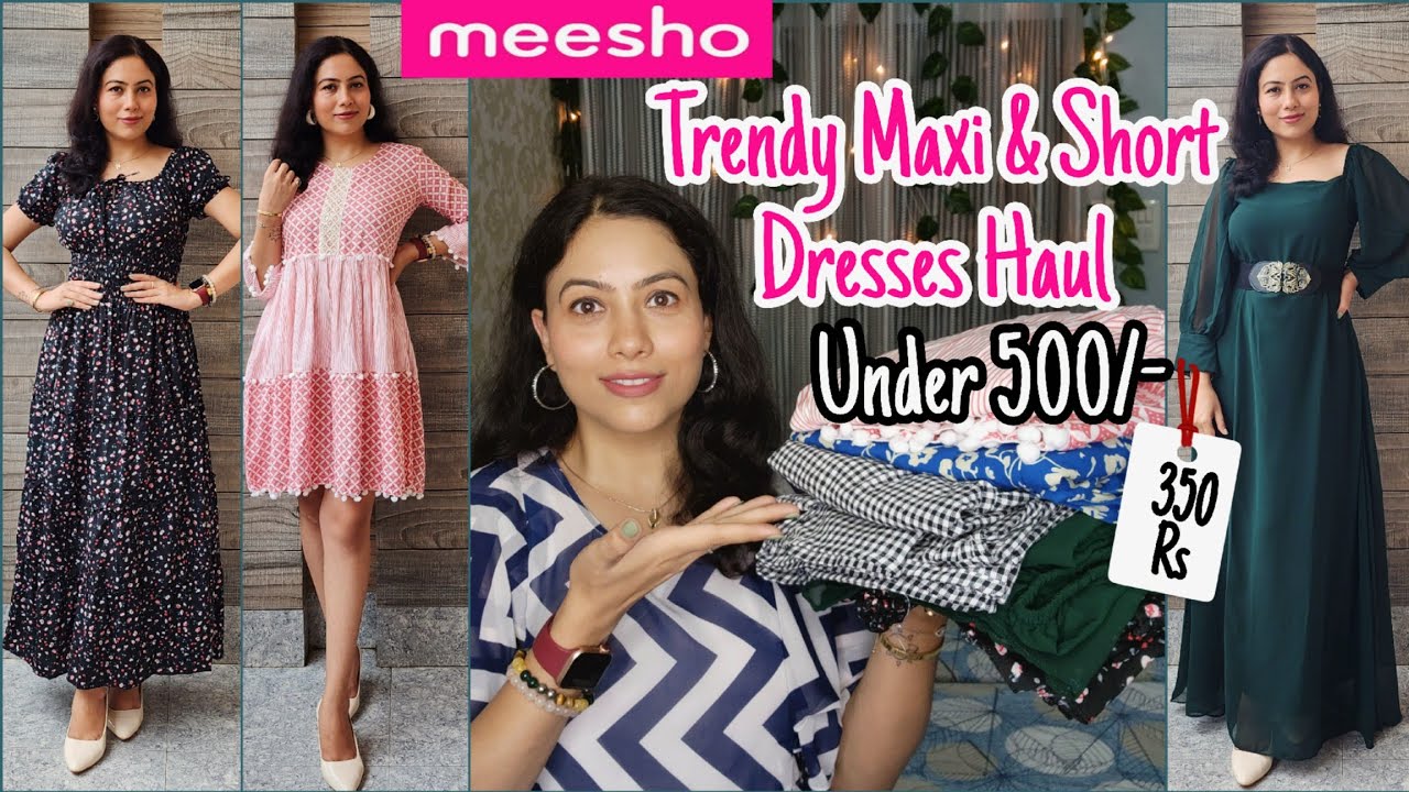 Meesho Trendy Maxi Dress Haul Under 500/- | Birthday Dresses | Short Dresses | Meesho Dress Try-On