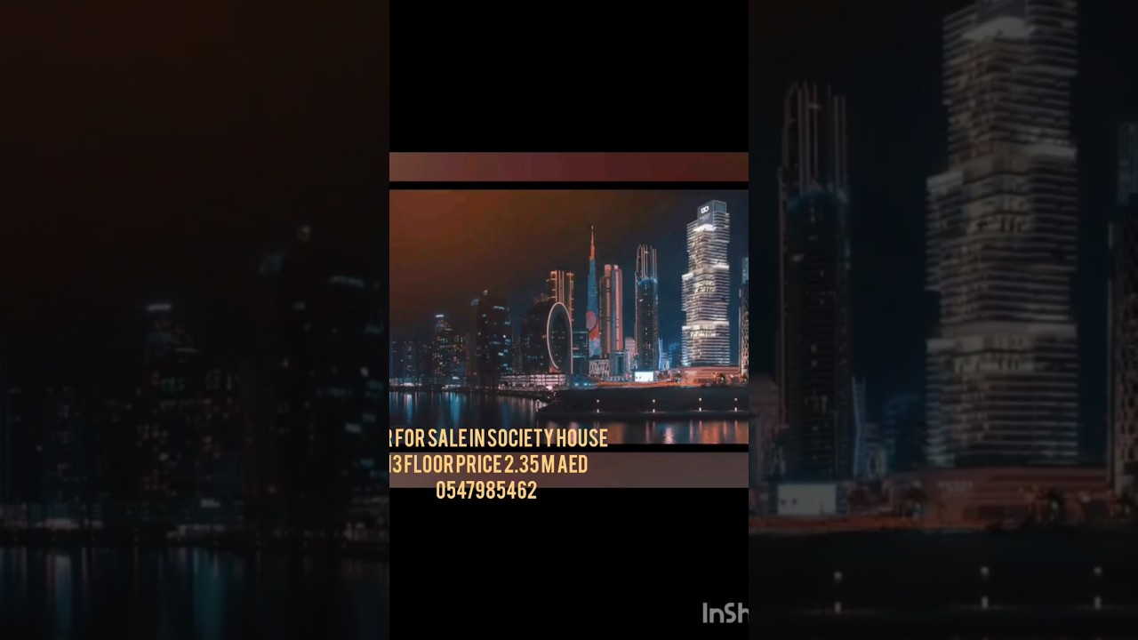 Society house Downtown dubai 1 br Apartment for sale price 2.35 M AED size Sq m     13 floor