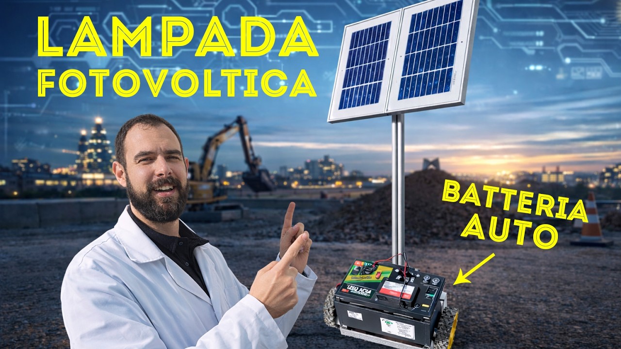Come COSTRUIRE una LAMPADA SOLARE FOTOVOLTAICA DA CANTIERE a LED con BATTERIA AUTO - Fai Da Te