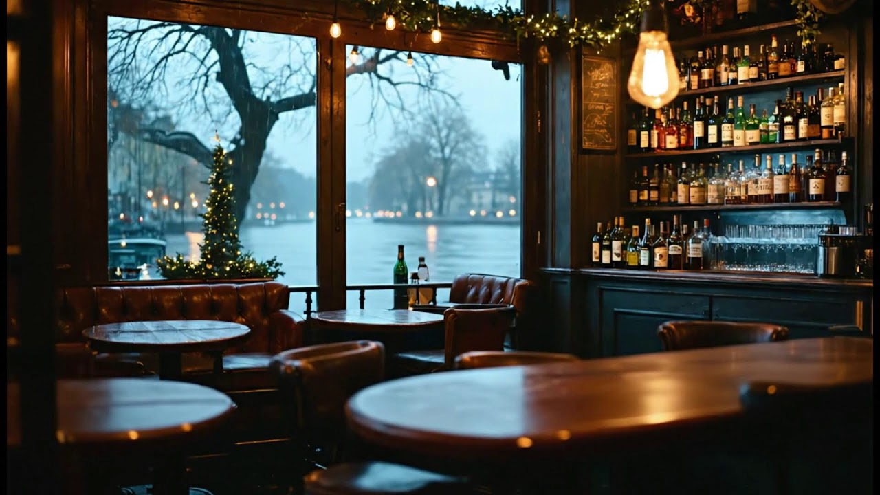 Candlelit Jazz Piano & Rain Sounds in French Bistro ☕ Intimate Rainy Night for Focus & Comfort