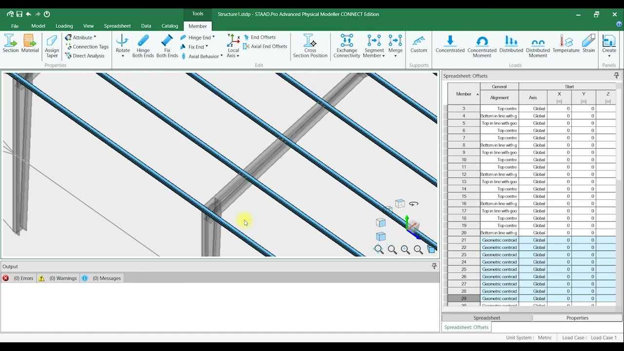PEB Modelling in Staad Pro CE physical modeler