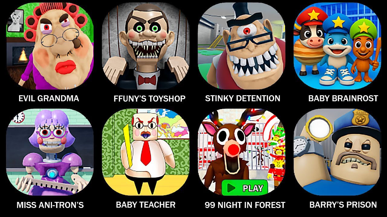 ROBLOX:ESCAPE EVIL GRANDMA! (FIRST PERSON OBBY),ESCAPE MR FUNNY'S TOYSHOP! (SCARY OBBY)#roblox