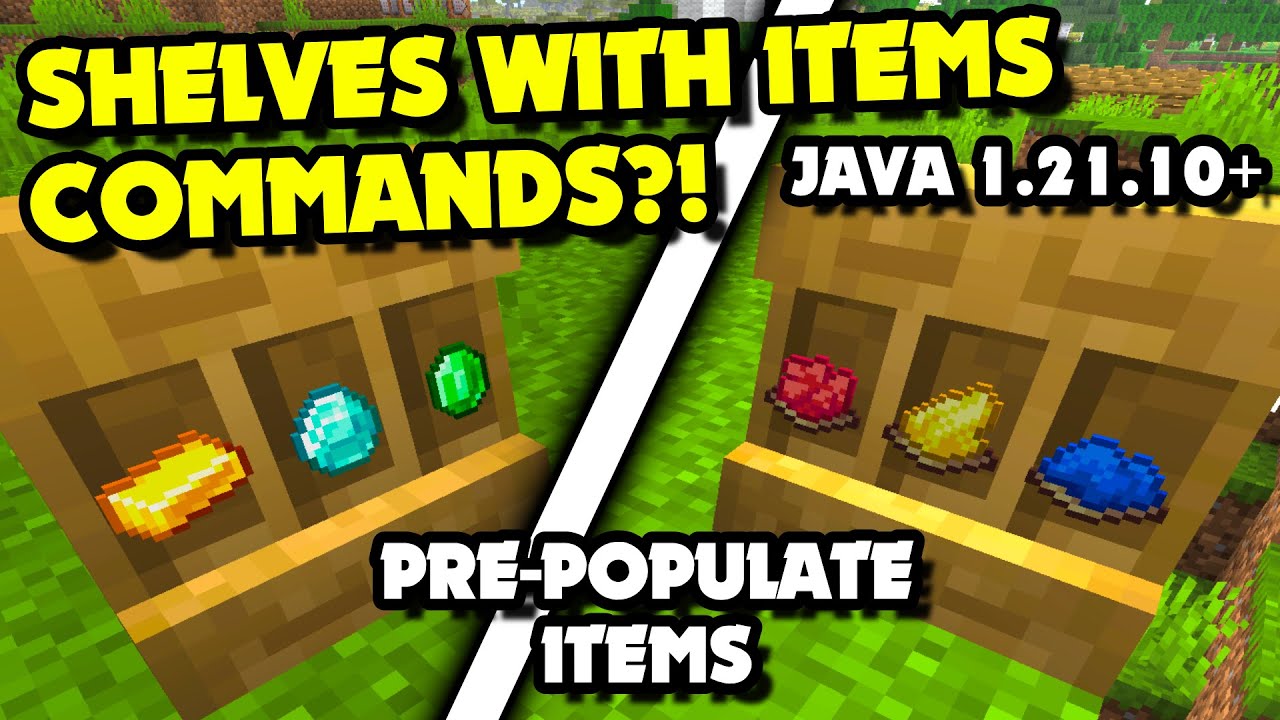 ПОЛКИ с ПРЕДВАРИТЕЛЬНО РАЗМЕЩЕННЫМИ ПРЕДМЕТАМИ. Команды для полок в Minecraft 1.21.10+ Java?!