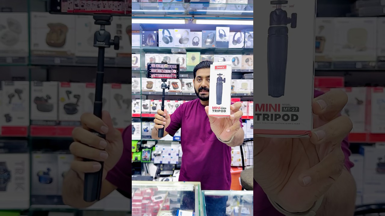 Jmary MT27 mini selfie tripod with aluminium rod and 360 rotation mount best for vlogging