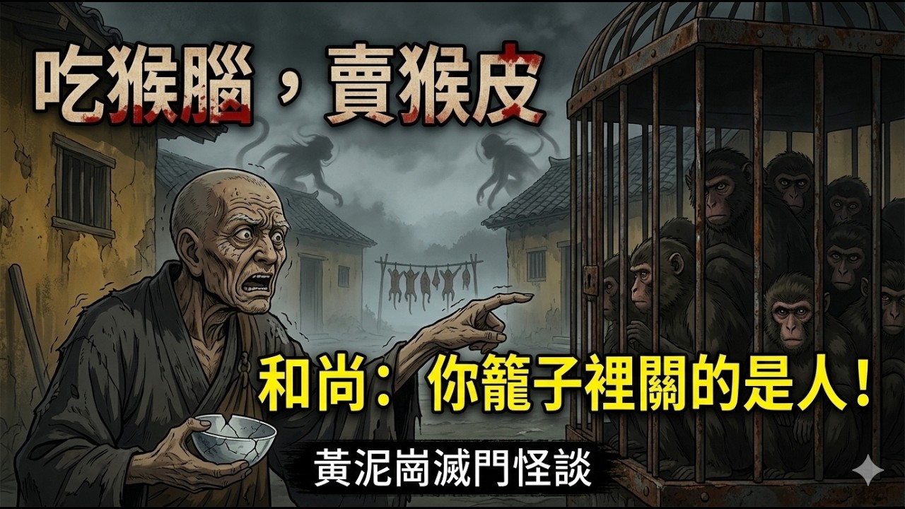 [MULTISUB]爺爺養猴賣皮、生吃猴腦，路過老和尚竟嚇得丟掉飯碗？揭秘最邪門的《黃泥崗怪談》，殺生過重的報應真的來了... | Folk Horror | 一口氣看完 | 中式恐怖