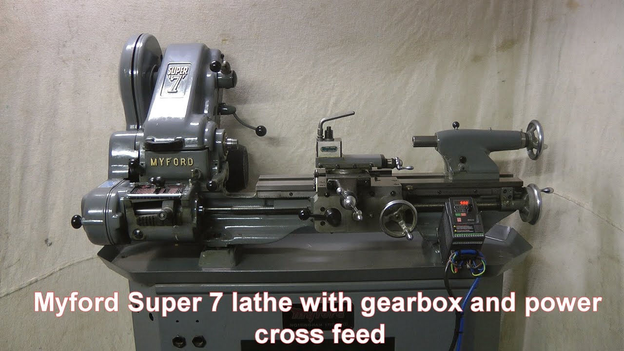 Myford Super 7 lathe serial number SK121459 with screw cutting gearbox and power cross feed