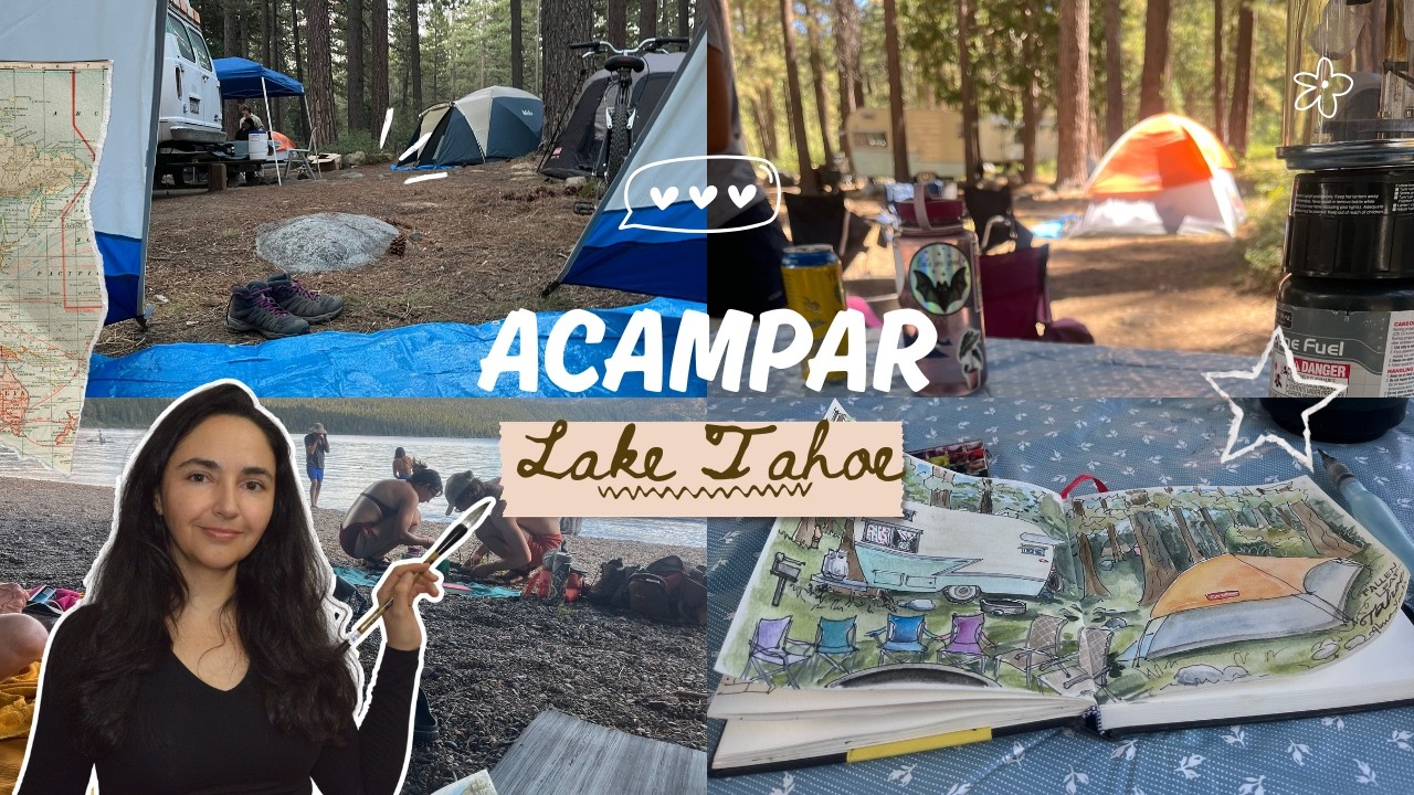 Una semana acampando y dibujando en las tranquilas orillas de Fallen Leaf Lake, Tahoe.