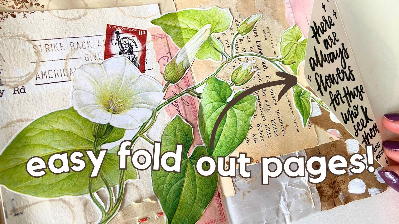 How to make fold-out pages & an easy DIY stencil from packaging ✨ Junk Journal July