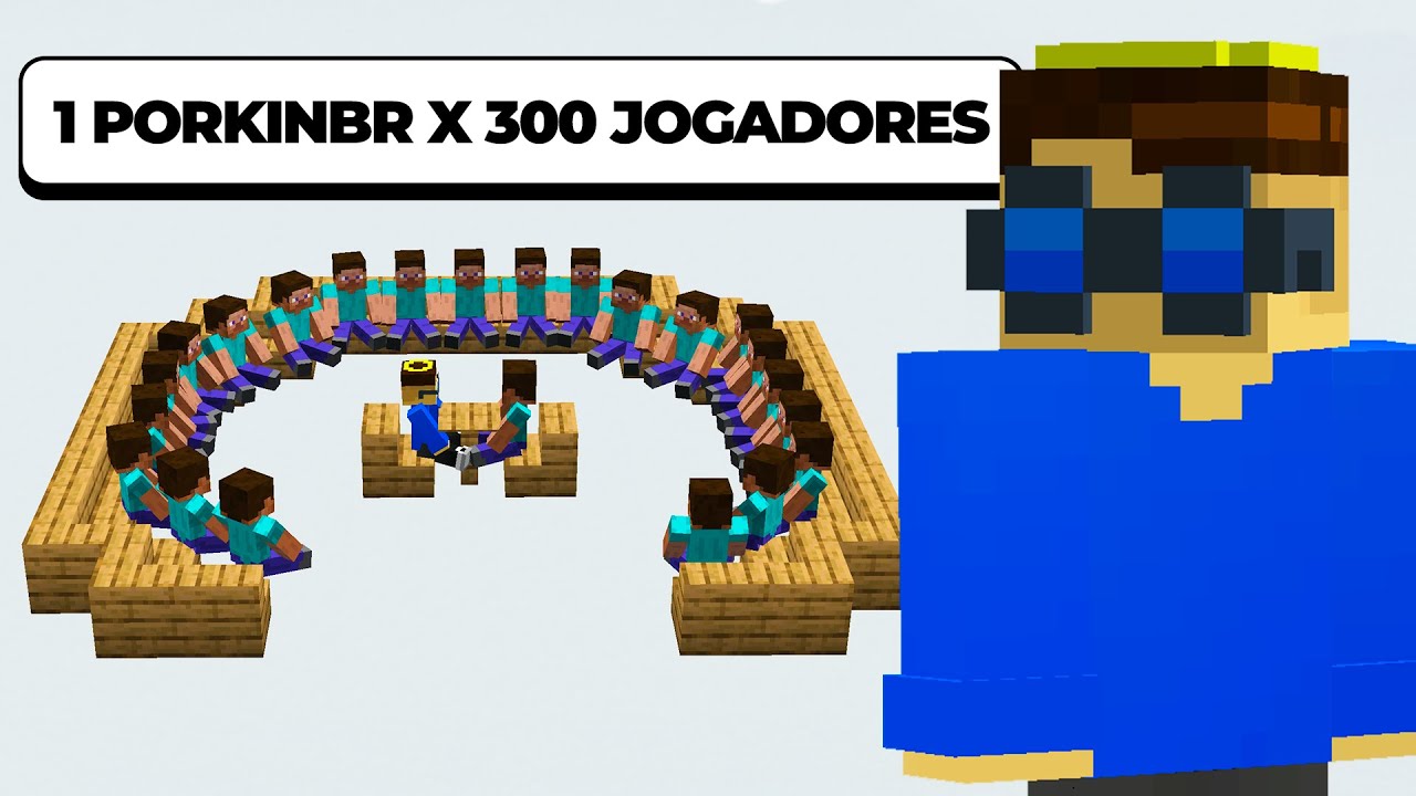 1 PORKINBR vs 300 JOGADORES no Minecraft