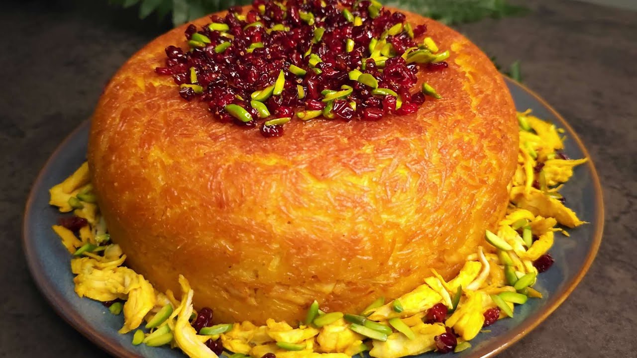 طرز تهیه ته چین مرغ مجلسی در قابلمه بدون آبکش کردن برنج _ ته چین بدون بوی زهم تخم مرغ _آشپزی ایرانی