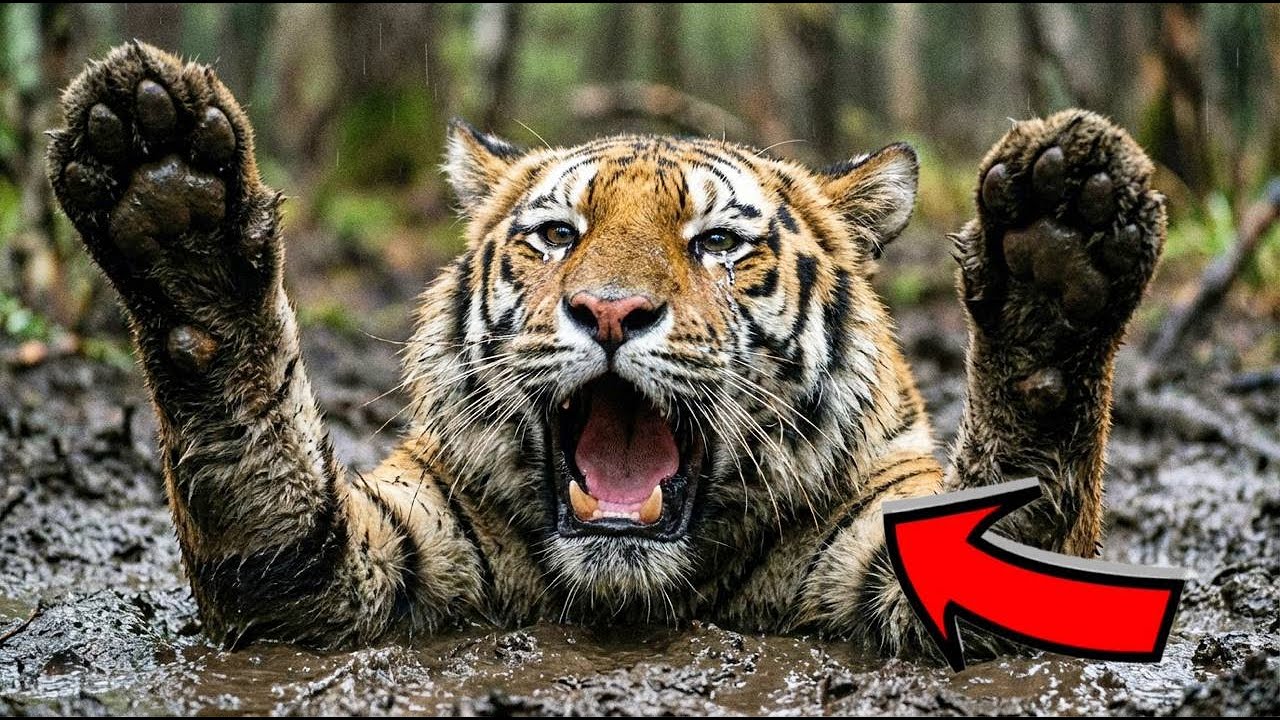 TYGRYS UTKNĄŁ W BAGNIE I PŁAKAŁ! TO, CO ZROBIŁ LEŚNICZY, BYŁO NIESAMOWITE!