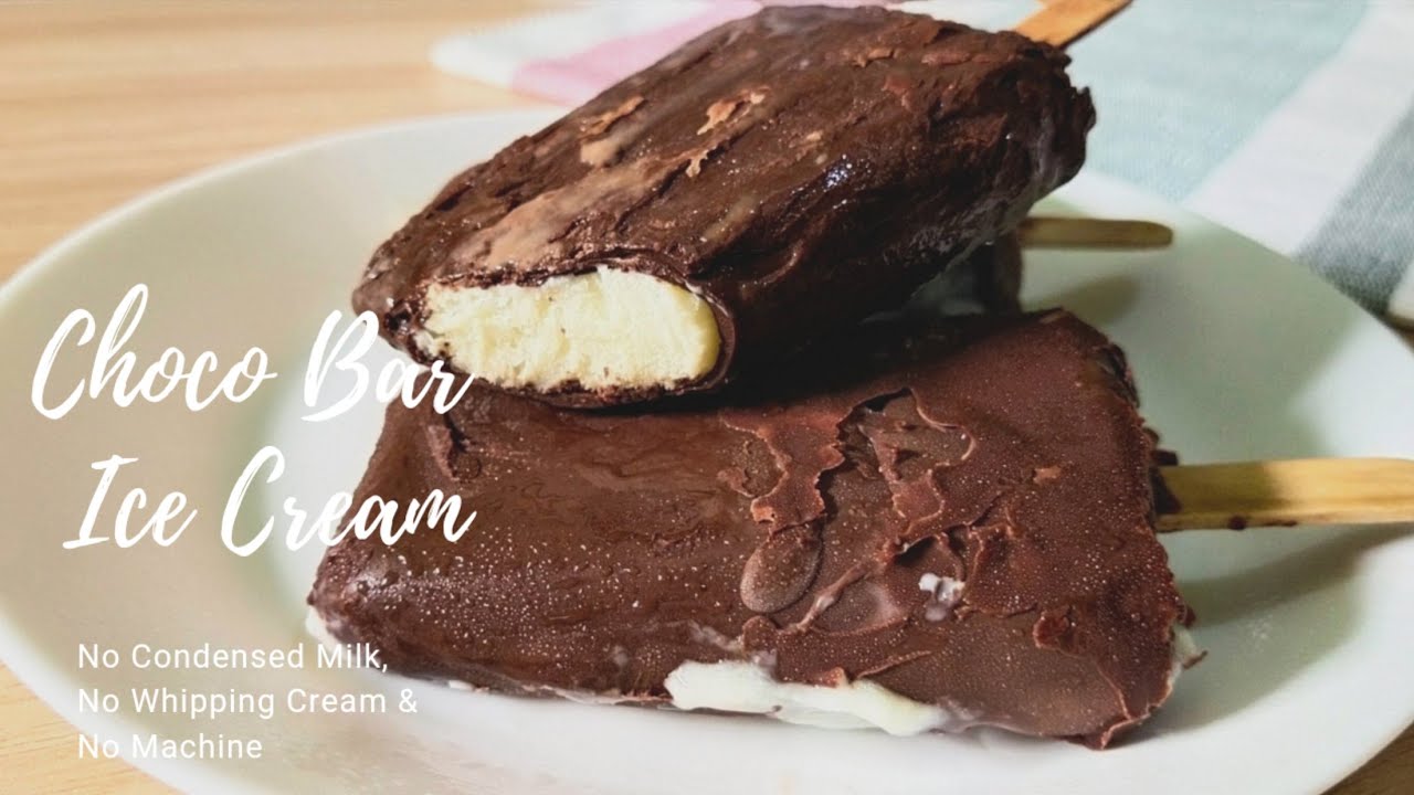 HOMEMADE CHOCO ICE CREAM BAR/No Condensed Milk, No Whipping Cream & No Machine