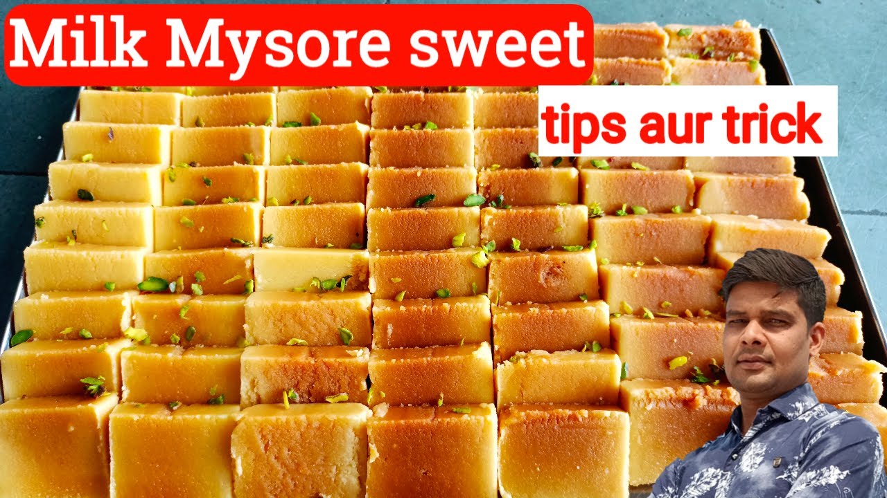 Milk Mysore pak sweet/ making milk Mysore दूध पाउडर मैसूरपाक रेसिपी/मिल्कमैसर पाक mukesh milk mysoor