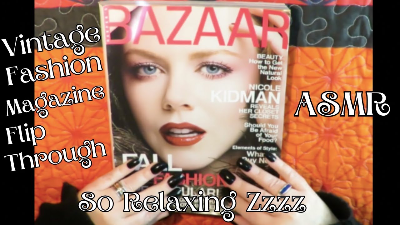 ASMR Vintage Harper's Bazaar Magazine Flip Through #asmr #asmrsounds #vintage #tingles #magazine