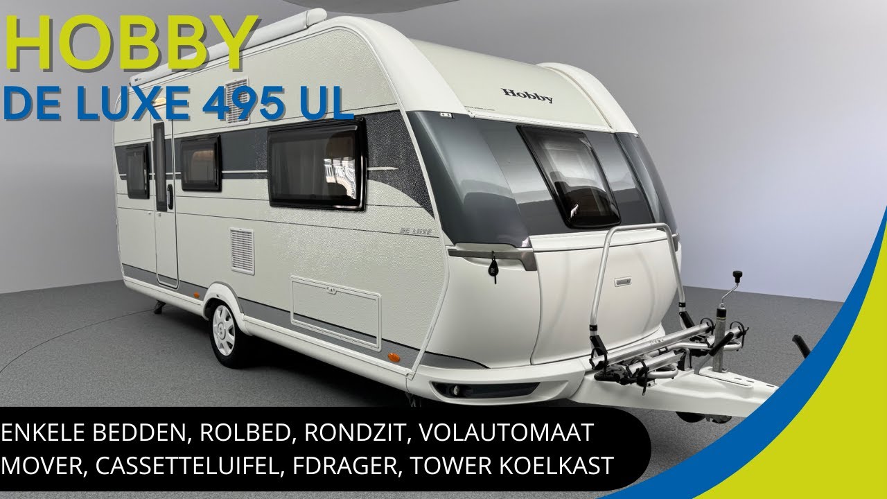 Hobby De Luxe 495 UL 2021 | MODERNE CARAVAN MET ACCU EIGEN STROOM CASSETTELUIFEL MOVER ROLBED