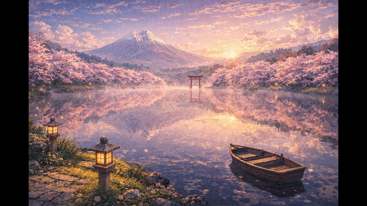 🌸Floating Through Pink Petals | Anime Music Japanese Folk🎧 [Relax / Spring Breeze / Sakura Season] 🌸