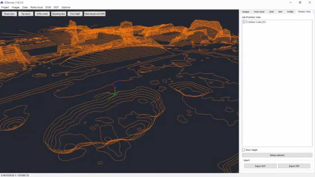 Turorial 16 - 3Dsurvey | Contour lines