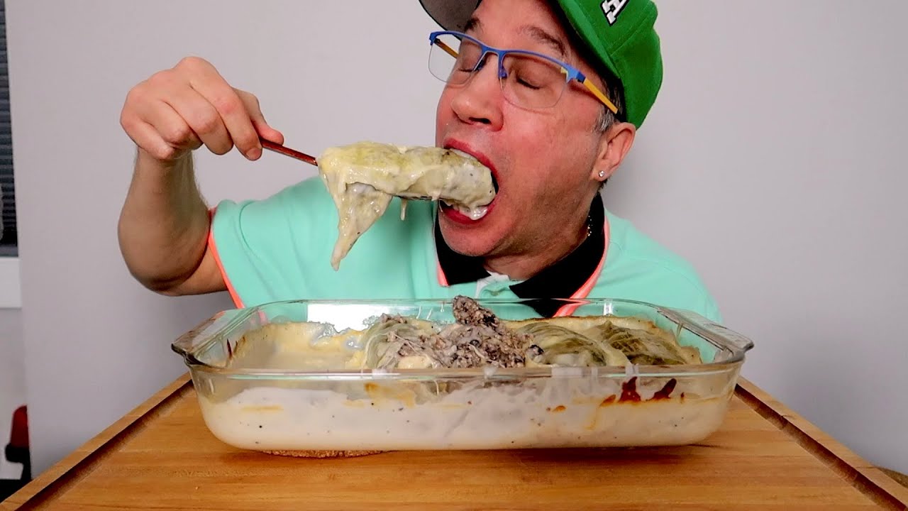 ASMR • CHICKEN • ALFREDO • CABBAGE ROLLS • MUKBANG • FEAST • SEANUSCA FOOD | ( HOMEMADE) 