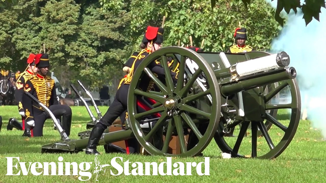 Gun salute in Hyde Park in honour of Queen Elizabeth II