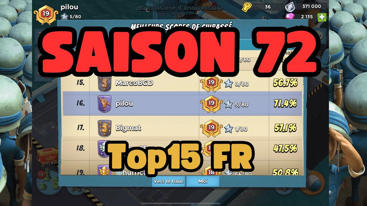 Boom Beach |Comment monter Top 15 FR en cuirrasé