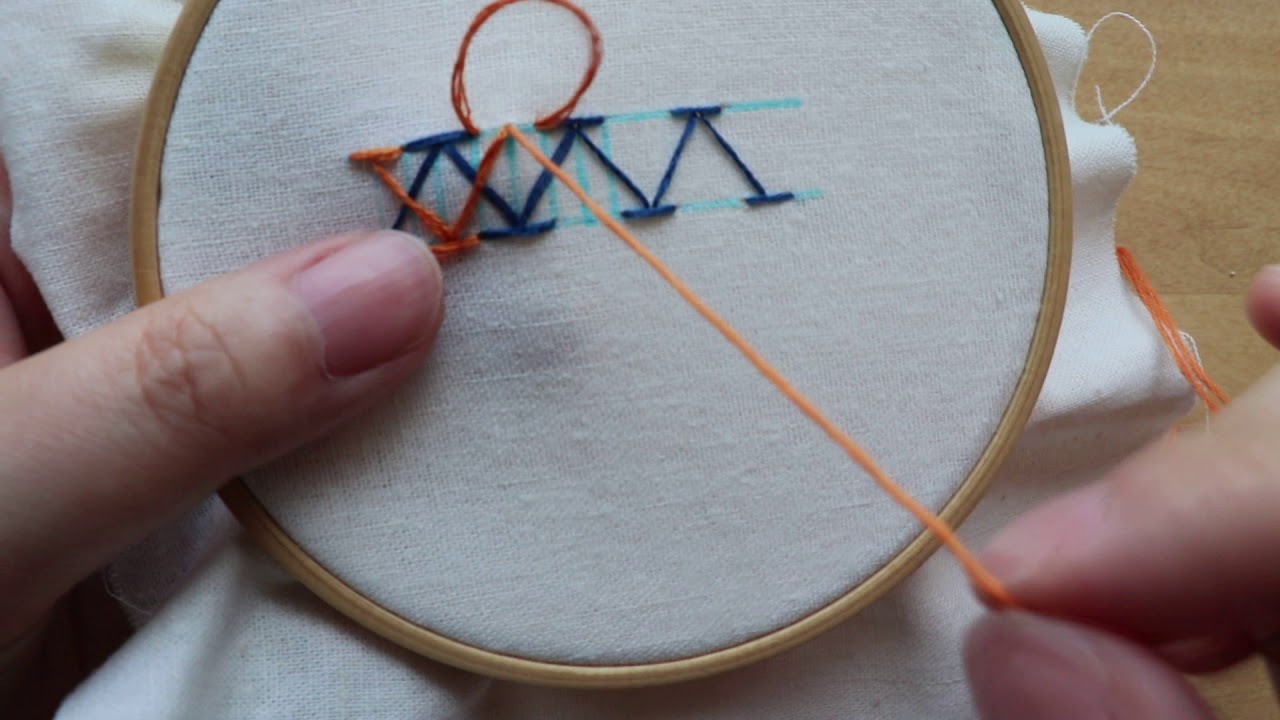 블랑주니의 프랑스자수 - 더블 쉐브론 스티치 double chevron stitch