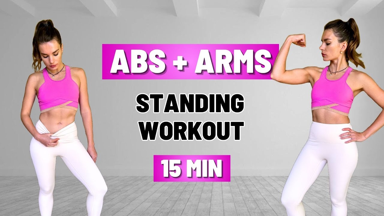 15 MIN STANDING ABS + ARMS WORKOUT | Burn Fat & Build Strength | With Weights