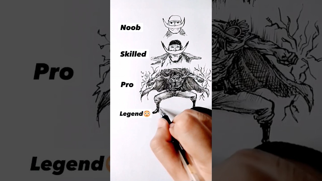 How to Draw Whitebeard in different levels 😳🥺 