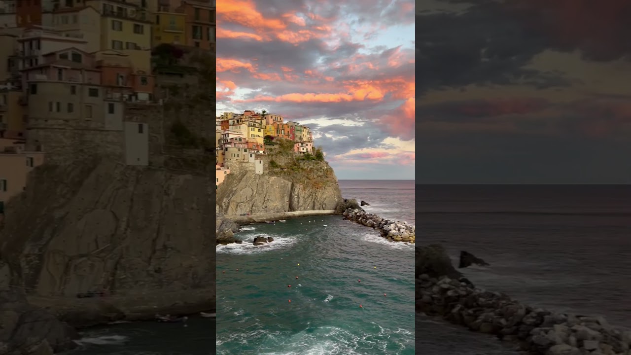 Incredible sunset at Vernazza, Italy! #sunset #italy