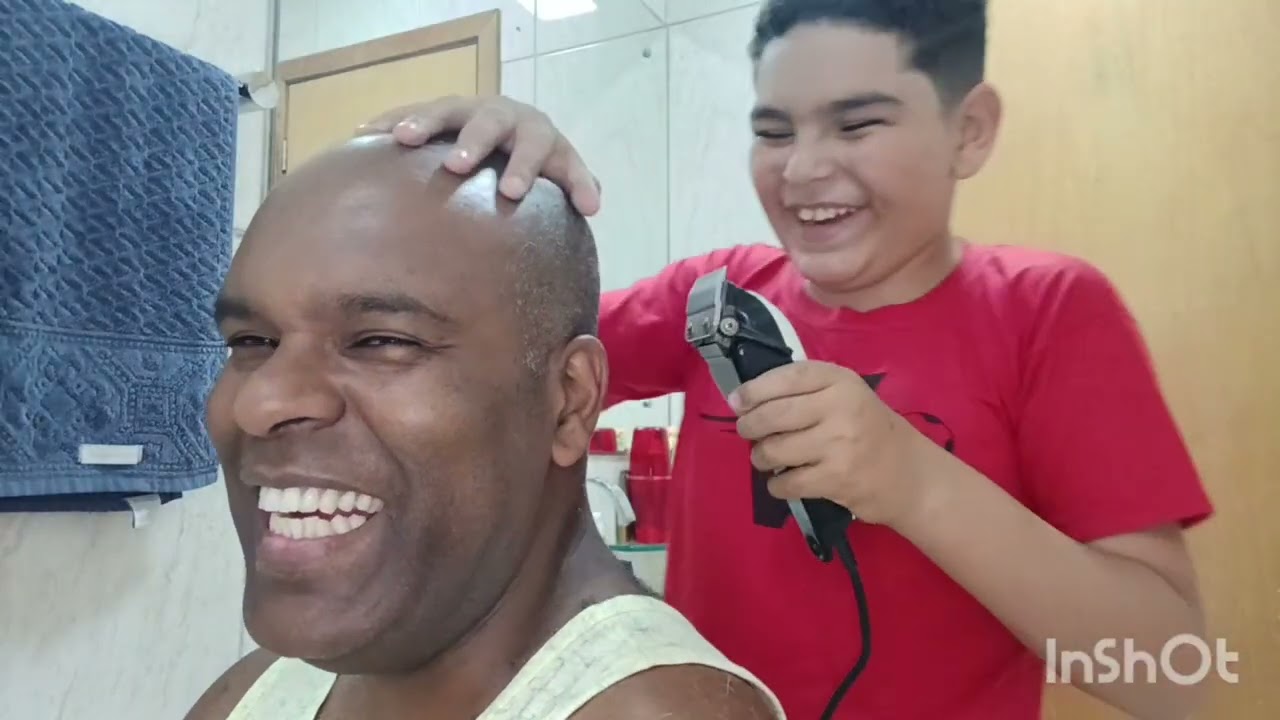 Segunda vez cortando cabelo do meu pai #cortedecabelo 