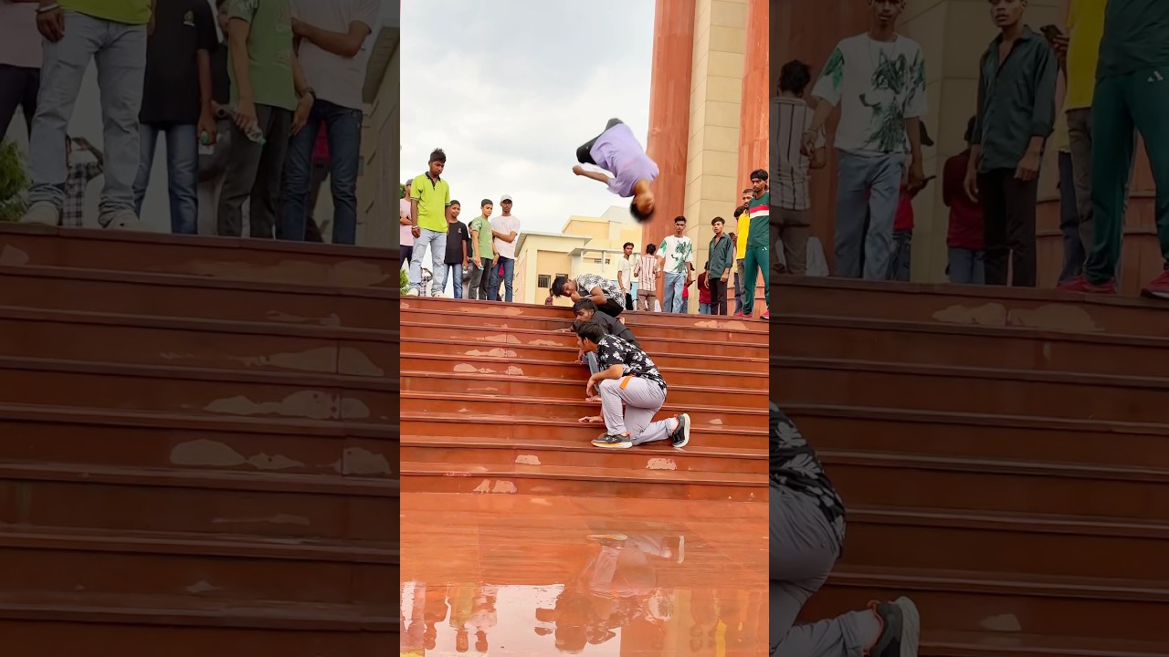 ￼￼ Crazy  flippers 😱 impress for 🚫👀 public ￼ #india #flip #backflip #publicreaction #song