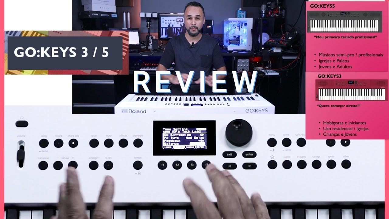 REVIEW Roland GO:KEYS 3 e 5 / NOVO MODELO - Sintetizador De Entrada - Sidinho Leal