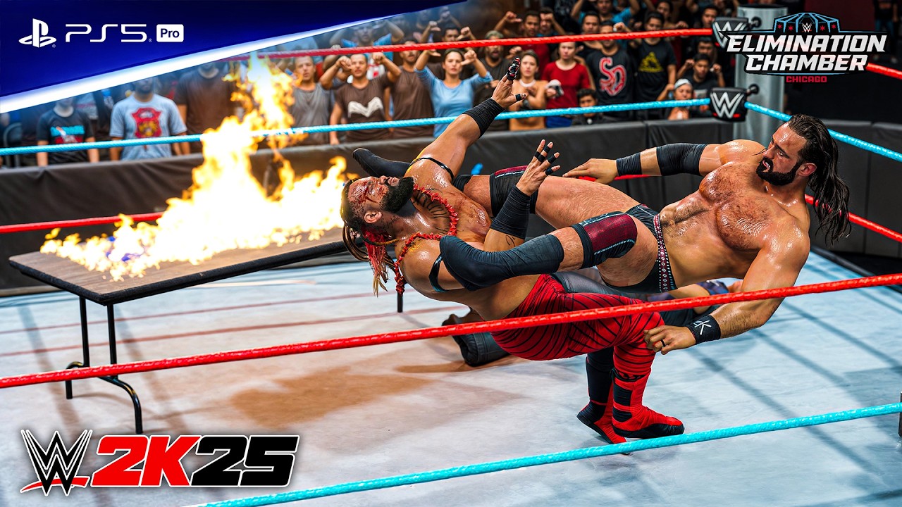 WWE 2K25 - Джейкоб Фату против Дрю Макинтайра - Чемпионат WWE на Elimination Chamber | PS5™ Pro [...