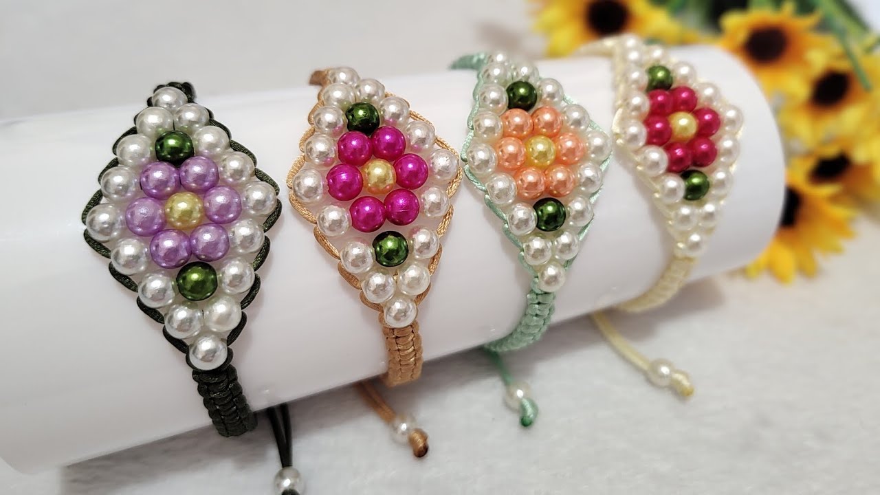 PULSEIRA PRIMAVERA | MACRAMÊ COM PÉROLAS | @CiceroAlencar