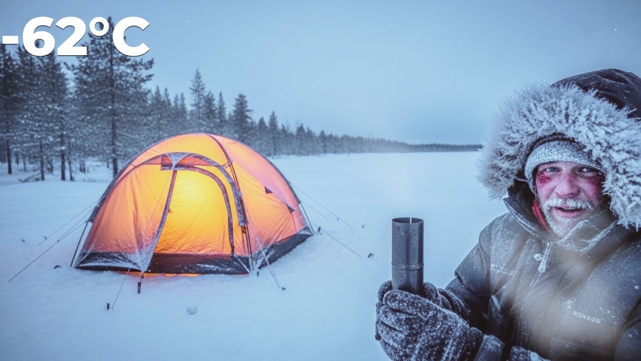 Off -Grid Survival | Hot Tent Life at -62°C | The Ultimate Freeze