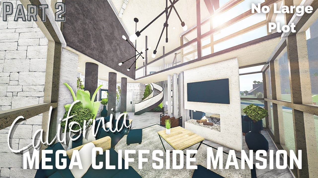 California Mega Cliffside Mansion | Bloxburg House Build || Roblox [Part 2/2]