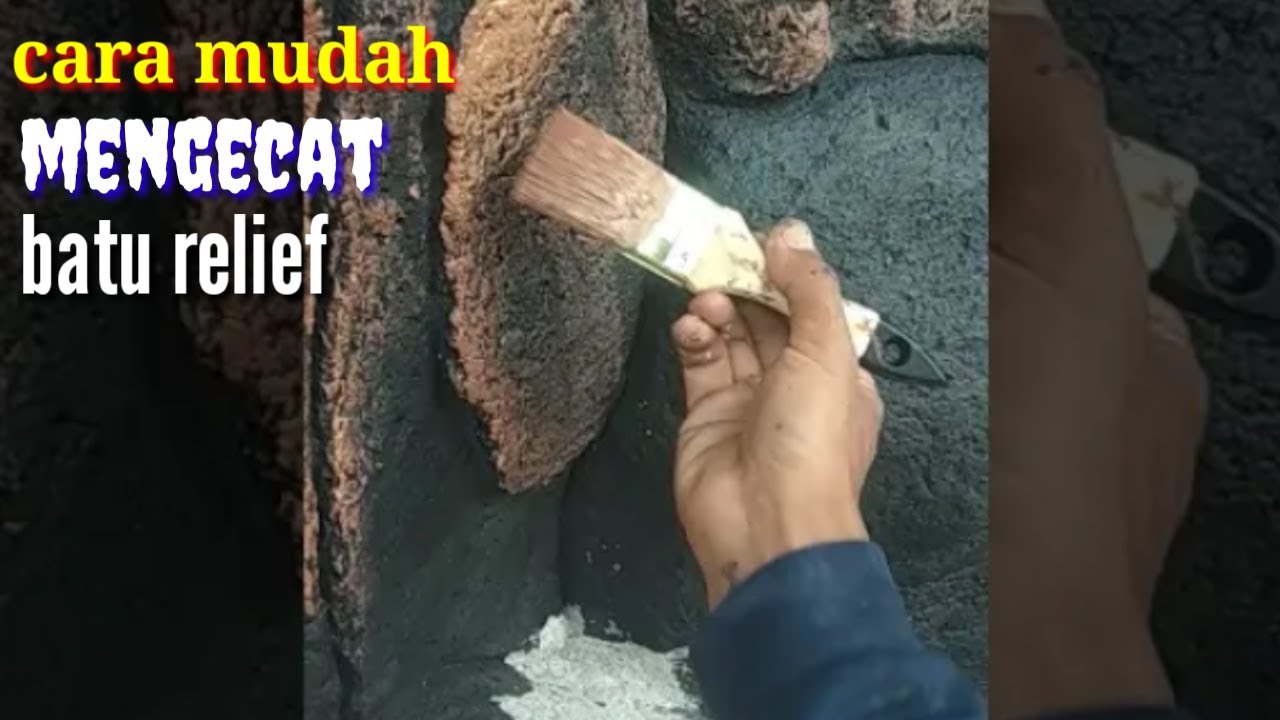 pengecatan batu relif minimalis