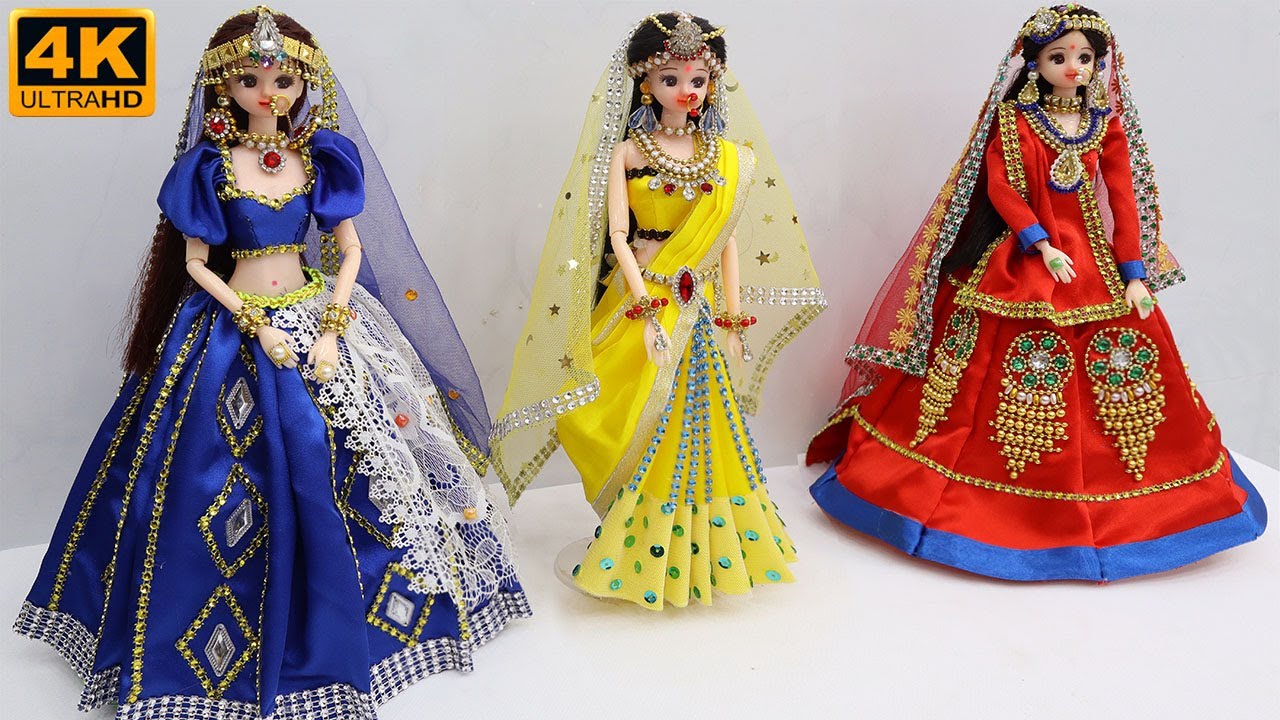 3 South indian bridal dress and Jewellery | Doll Decoration Design 86