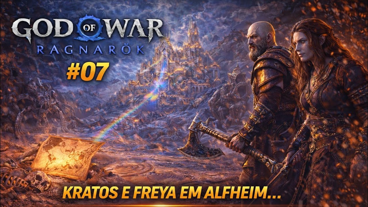 God of War Ragnarok #07 - Kratos e Freya no Deserto de Alfheim... Segredos estão Surgindo! (Ao Vivo)