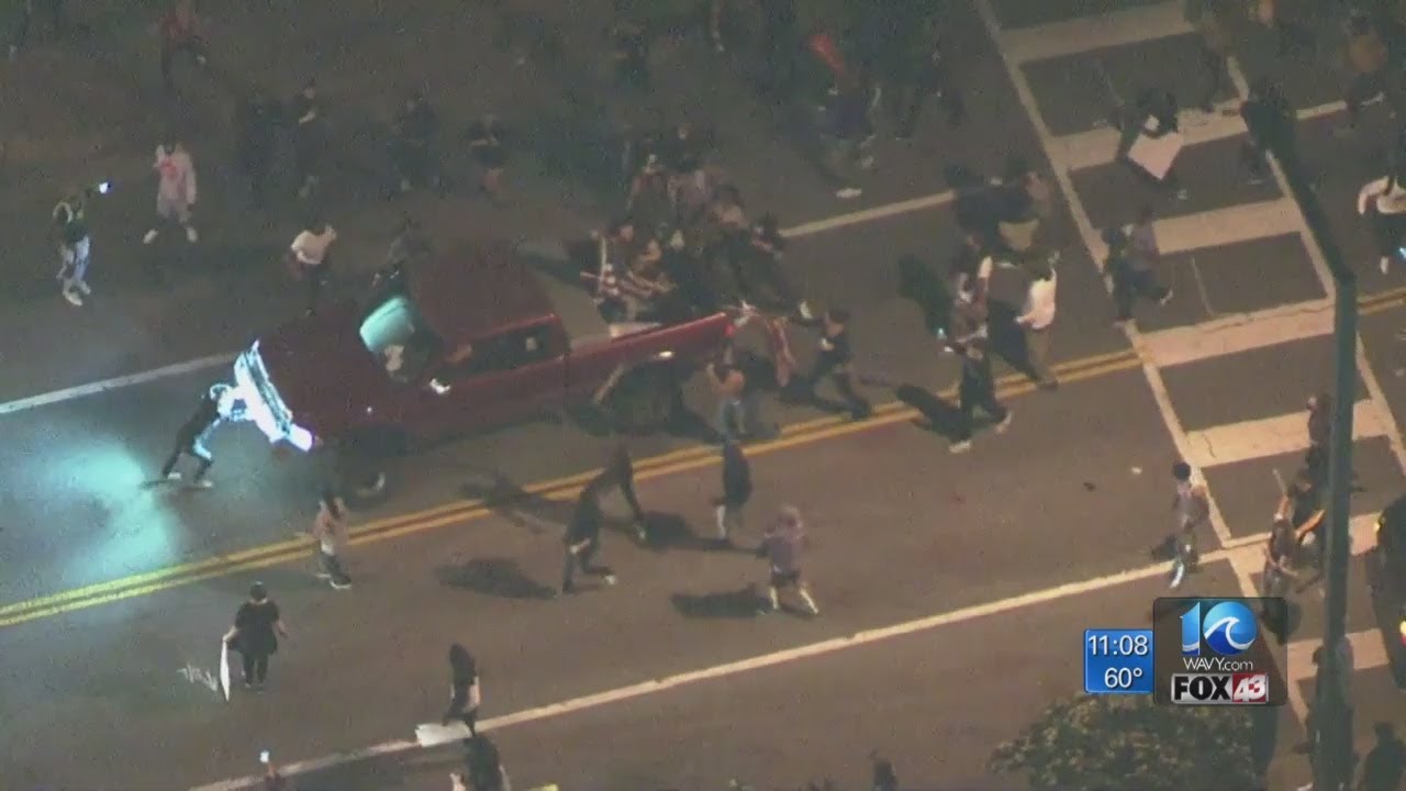 Oceanfront protest organizers speak out about incident with pickup truck Sunday night