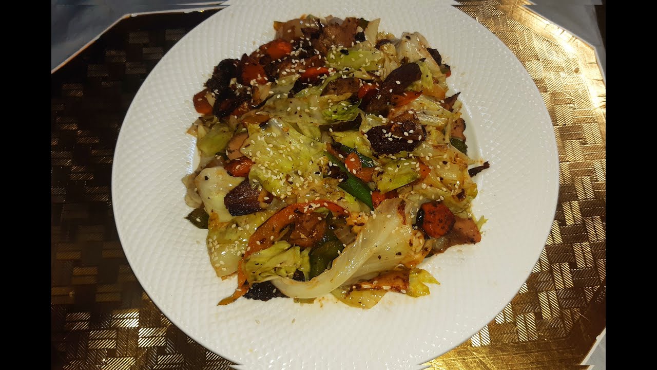 Roast Pork and Cabbage Stir Fry ( Holiday Leftovers)