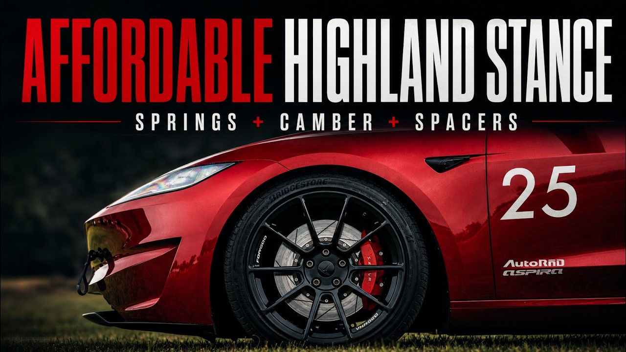 INSANELY AFFORDABLE STANCE FOR 2024 MODEL 3 PERFORMANCE: ZEV LOWERING SPRINGS, CAMBER ARMS,  SPACERS