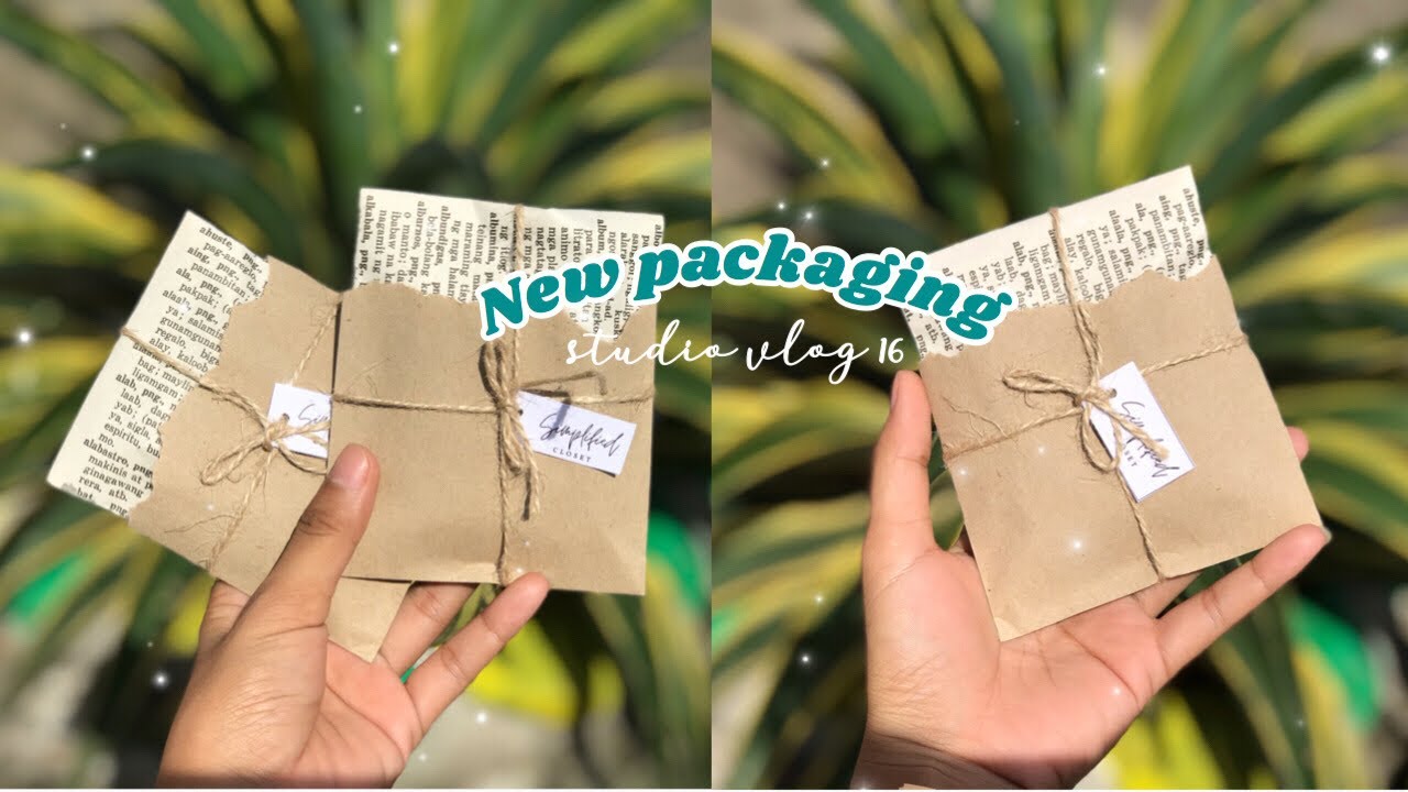 new packaging+packing shopee orders♡ (eco friendly) ♡| studio vlog 016