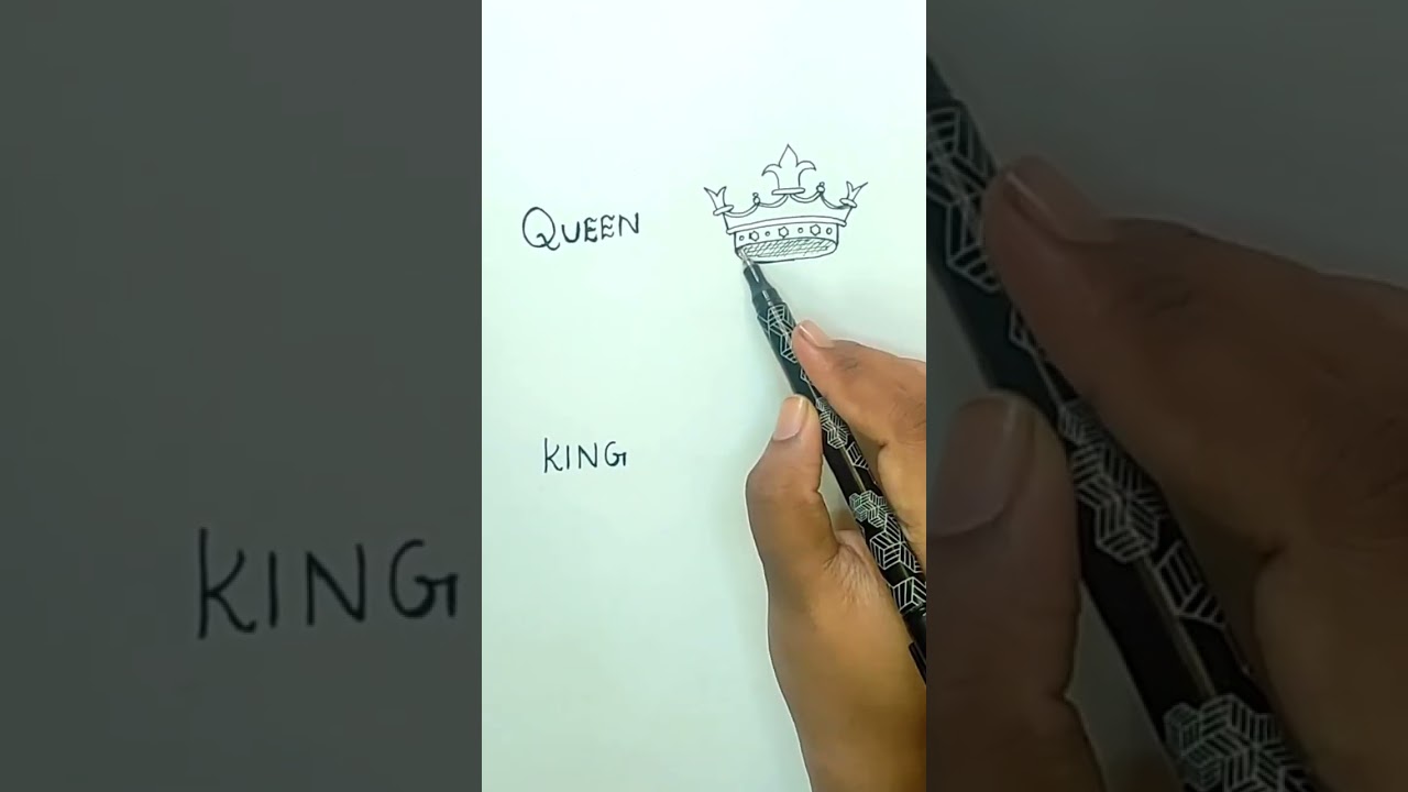 easy way to draw queen and king crown #shortsfeed #shorts #drawing #queen #king